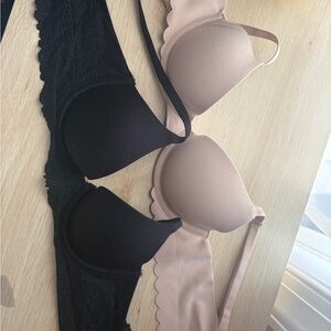 Aerie Black and Nude Lace Bra Duo